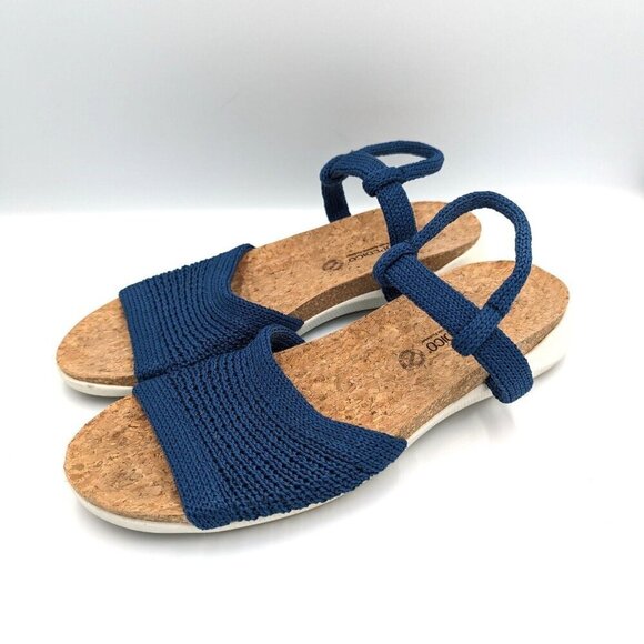 Arcopedico Knit Arenal Sandal Denim Blue Stretch Fabric Nylon EUR 42 US 10.5-11 - Picture 1 of 8
